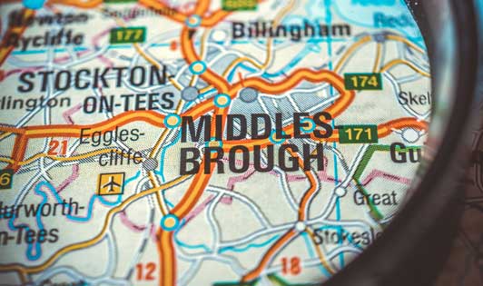 small Middlesbrough map